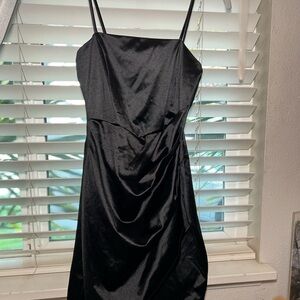 Elegant Black Satin Dress